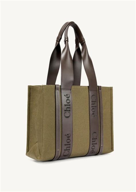 chloe woody green|chloe woody tote leather.